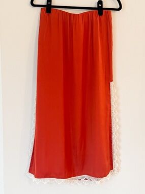 Women’s Free People Intimately vintage red-orange lace slip skirt, Size M